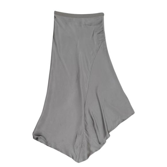 Anine Bing Bailey Silk Skirt In High Rise Silver - Picture 2 of 9